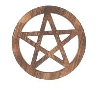 Alipis Décoration Murale Traditionnelle En Bois Sculpté En Forme De Pentacle De Sorcière Pour