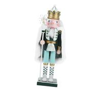 Alipis Décoration Noël Casse-Noisette Bois avec Cape Verte Et Flocons Ornement Traditionnel De Table pour Fête Figurine Et Réutilisable