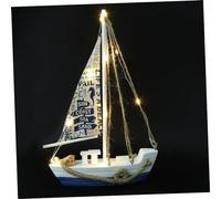 Alipis Décoration Voile Plage Décor Antique Bateau Pirate Nautique Coquillages Maquette De Voilier Petit Modèle De Voilier Parure De Voilier Décoration Intérieure en Bois