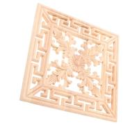 Alipis Décorations Rustiques Sculpté Appliques Décoratives Non Peintes Incrustations Carrées pour Meubles Portes Et Armoires