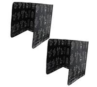 Alipis Déflecteur Anti-éclaboussures Huile en Aluminium Noir 2 Pièces, Protection Plaque Cuisson Gaz, Isolant Thermique, Résistant aux Hydrocarbures, Cuisine et Plan de Travail