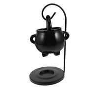 Alipis Diffuseur Huiles Essentielles Noir Brûleur à Bougie Chauffe-Plat Forme De Chaudron