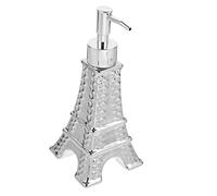 Alipis Distributeur De Savonnette Liquide Et Lotion Rechargeable 200 ML Forme Tour Eiffel Argenté Pompe Ergonomique pour Salle De Bain Voyage