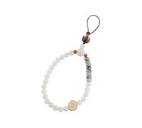 Alipis Dragonne Téléphone Perlée Blanche de Bodhi Lanière Portable Anti-perte Décorative Unique pour Téléphone et Accessoires