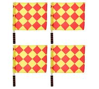 Alipis Drapeaux Officiels des Arbitres de Football 4pcs avec Poignée en Mousse Confortable et Tissu Polyester Conforme aux Normes pour Matchs Sportifs