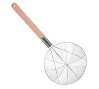 Alipis Écumoire Araignée Inox 26 Cm Manche en Bois, Cuillère Passoire à Trous Robuste, Filtration Fine, la Cuisine Professionnelle, Friture et Pâtes