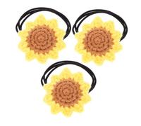 Alipis Élastiques à Cheveux Motif Tournesol Jaune Lot de 3 Faits Main en Coton Pratiques et Élégants pour Accessoires Cheveux Femme Voyages ou Pique-niques