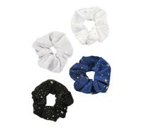 Alipis Élastiques Cheveux Décoratifs 4 Pièces en Mousseline, Motifs Étoiles Dorées, Accessoires Cheveux pour Coiffures Bou s et Tresses Sophistiquées