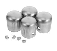 Alipis Embouts Ronds de Main Courante Lot de 4 Pièces en Acier Inoxydable Argenté Installation Facile, Garantissant Propreté et Sécurité pour Rampes D'escaliers et Villas Modernes