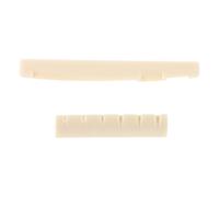 Alipis Ensemble 2 Pièces Sillet Blanc et Chevalet 72 Mm en Plastique pour Guitare Folk Acoustique, Accessoires Solide pour Accordage Précis, Vis D'intonation et Écrou à Cordes, Entretien