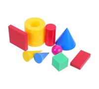 Alipis Ensemble 9 Pièces de Solides Géométriques 3d pour Éducation Mathématique Prismes Rectangulaires, Cubes, Cylindres, Cônes, Sphères Matériel Pédagogique Sécurisé pour École