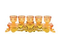 Alipis Ensemble de 1 coupe à offrande d'eau bouddhiste avec son socle - Coupes de temple vintage pour les rituels, le culte, la décoration intérieure et les pratiques bouddhistes