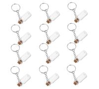 Alipis Ensemble de 12 Mini Bouteilles en Verre Transparent de 2ml avec Bouchon en Liège Sécurisé, Design Élégant en Métal et Bois, pour Décoration de Mariage et Artisanat