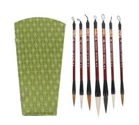 Alipis Ensemble de 7 Pinceaux de Calligraphie en Poils de Chèvre Loup et Mixte Pinceaux Professionnels pour Peinture Aquarelle Léger et Ergonomique Accessoires Pratiques pour