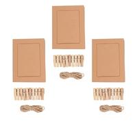 Alipis Ensemble De Cadres Photo En Papier Kraft De 7 Pouces Avec Mini Pinces Et Ficelle Faciles À Assembler Pour Mur Fenêtre Patio 3 Paquets