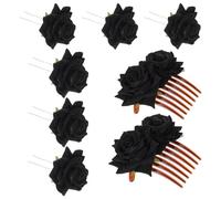 Alipis Épingle à Cheveux avec Rose Artificielle Peigne à Cheveux Fleuri pour Mariée Accessoire de Coiffure Rose