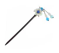 Alipis Épingle à Cheveux Bois Rétro avec Cristaux et Fleurs Agate Baguette Coiffure Chinoise pour Cheveux Longs Accessoire Élégant Traditionnel Chinois