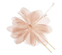 Alipis Épingle à Cheveux de Fleur Décoration en Soie et Pompon en Alliage Beige Accessoire Élégant lors d'événements et Anniversaires pour Femmes