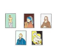 Alipis Épingles en Alliage de 5 Pièces Portraits de Personnages Célèbres, Décoration Créative et Chic pour Vêtement, Travail Soigné et Couleurs Variées