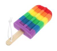 Alipis Éponge de Bain Exfoliante Forme Crème Glacée Éponge Douce Corps avec Lanière Compacte et Légère pour Voyage Nettoyage et Gommage Peau Sensitive