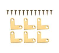 Alipis Équerres d'angle Plates en Laiton 6 Pièces Connecteurs pour Renfort Cadre et Étagère Support Angle Droit pour Assemblage Mobilier Intérieur