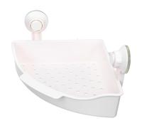 Alipis Étagère d'angle à Ventouses en Plastique Blanc Anti-Rouille et Anti-âge, Support de Rangement Mural pour Salle de Bain et Hôtel, 1 Set Facile à Installer