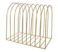 Alipis Étagère de Bureau en Fer Forgé Doré Grosse Taille Semi-Circulaire, Porte-Livres Multifonction pour Rangement Bureau, Bibliothèque Compacte à Plusieurs Niveaux pour Espace