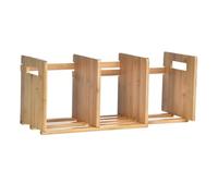 Alipis Étagère de Bureau Rétractable en Bambou Couleur Bois Serrage-Livres Réglable Extensible Rangement Polyvalent pour Livres Décoration et Organisation de Bureau Compacte