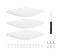 Alipis Étagère Murale de Rangement, Lot de 3, Blanc, en Bois-Plastique, Usage Multiple, pour Cuisine et décoration Murale