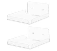 Alipis Etagères Murales 2 Pièces Petite Étagère Flottante Acrylique Coin Caméra Étagère Bébé Moniteur Montage Rack sans Forage Adhésif pour Haut-Parleur Figurines Routeur Montage