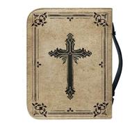 Alipis Étui à Bible en Pu avec Poignée et Fermeture Éclair, Paquet de Rangement Rectangulaire Vintage pour Hommes et Femmes, pour Collections Privées et Bibliothèque