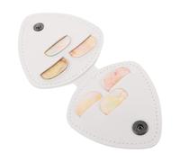 Alipis Étui de Rangement pour Médiators Guitare Acoustique et Électrique en Cuir Pu Blanc avec 3 Médiators Épais Multicolores Paquet Porte-médiators Portable et Pratique pour Accessoires