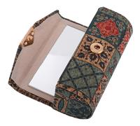 Alipis Étui de Rangement pour Rouge à Lèvres Vintage en Liège avec Miroir Intégré, Organisateur Portable pour Maquillage de Voyage, Pochette Compacte Anti-Rayures Rouge à Lèvres, Motif