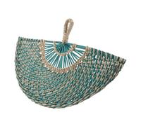 Alipis Éventail Mural Paille Tissée Naturelle Décor Vintage Ventilateur Décoratif Artisanal pour Intérieur Style Campagne et