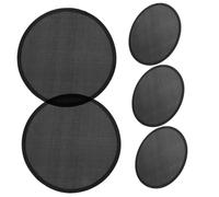 Alipis Éventail Rond Pliant Portable 5pcs Noir en Plastique et Tissu, Pliable à Main pour Danse et Photographie, Ventilateur Traditionnel Estival Léger