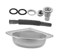Alipis Évier Portable en Acier Inoxydable, Bol Simple et Multifonction pour Camping-Car, Design D'éventail, pour Motorhomes et Petites Cuisines Style Aléatoire