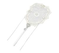 Alipis Fan De Mariée De Mariée en Dentelle De Fleurs Motif Broderie Fan De Dame Fan De Performance