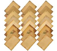 Alipis Feuilles de Papier à Lettres Vintage en Kraft, 24 Pièces, Cartes de Vœux et Papier pour Invitation, Fournitures de Bureau pour Écrire Lettres et Remerciements, Style Rétro Élégant