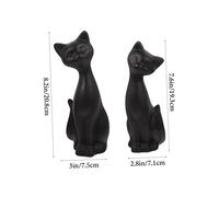 Alipis Figurines Céramique Couple Chat pour Décoration Bureau et Maison Ornement Élégant Noir Cadeau Mariage et Anniversaire Statuette Animal Décorative