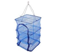 Alipis Filet de Séchage Suspendu Pliable en Nylon avec Anneau Acier Intégré | Quatre Niveaux, Usage Intérieur et Extérieur, Bleu, avec Boucle, pour Aliments et Poissons