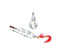 Alipis Flûte Hulusi Porcelaine Synthétique Bleue et Blanche Instrument de Musique Gourde et Léger Pur pour Débutants et Pratique Quotidienne Clé B avec Boîte de Rangement