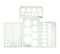 Alipis Gabarits Géométriques 4 Pièces en Plastique Transparent, Règles de Dessin Multifonctionnelles pour Mesures Précises, Modèles de Dessins pour Bureau, École et Design Artistique