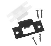 Alipis Gâche de Porte en Acier Inoxydable 1-5/8 Pouces Plaque de Verrouillage T-Type Noire Boîte et Vis Kit de Renforcement pour Portes Intérieures et Loquets Bois