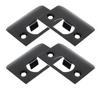 Alipis Gâche de Porte en Acier Inoxydable Noir Kit de 4 Plaques de Guidage d-Type pour Renfort de Porte d'Entrée Plaque de Renfort Robuste pour Serrure à Pêne Dormant Réparation et