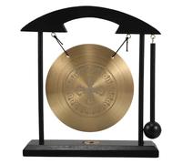 Alipis Gong de Bureau, Gong Chinois Décoratif de Table, Laiton, avec Support et Maillet, Objet Feng Shui, pour Salon et Bureau, Pièce de Collection