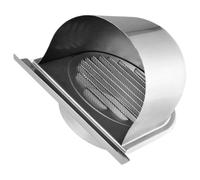 Alipis Grille D’aération U en Acier Inoxydable 201, Diamètre 100 Mm, Hotte Cuisine Extérieure, Conduit D’évacuation Mural, Déflecteur Anti-pluie et Anti-vent pour Ventilation Inox,
