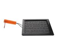 Alipis Grille de Cuisson Pliable Portable avec Poignée en Bois Grille de Refroidissement Perforée en Acier Inoxydable Noire Accessoire Multifonction pour Barbecue Extérieur Camping et