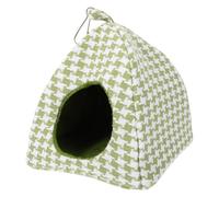 Alipis Hamac Nid de Oiseau Vert en Coton Respirant et Confortable pour Petit Perroquet, Lit Suspendu à Accrocher la Cage Placer Où Vous Souhaitez