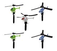 Alipis Helicopter Volant avec Lanceur Cord Flying Helicopter Set: 5Pcs Flyer Fun Fly Toys Skyrocopter pour Enfants à L' intérieur à L' extérieur Couleur Hélicoptère Jouet