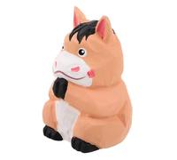 Alipis Horse Year Lucky Wooden Horse Statue Hand-Carved Wood Animal Sculpture with Stable Base for Home Office Desktop Tabletop Decoration